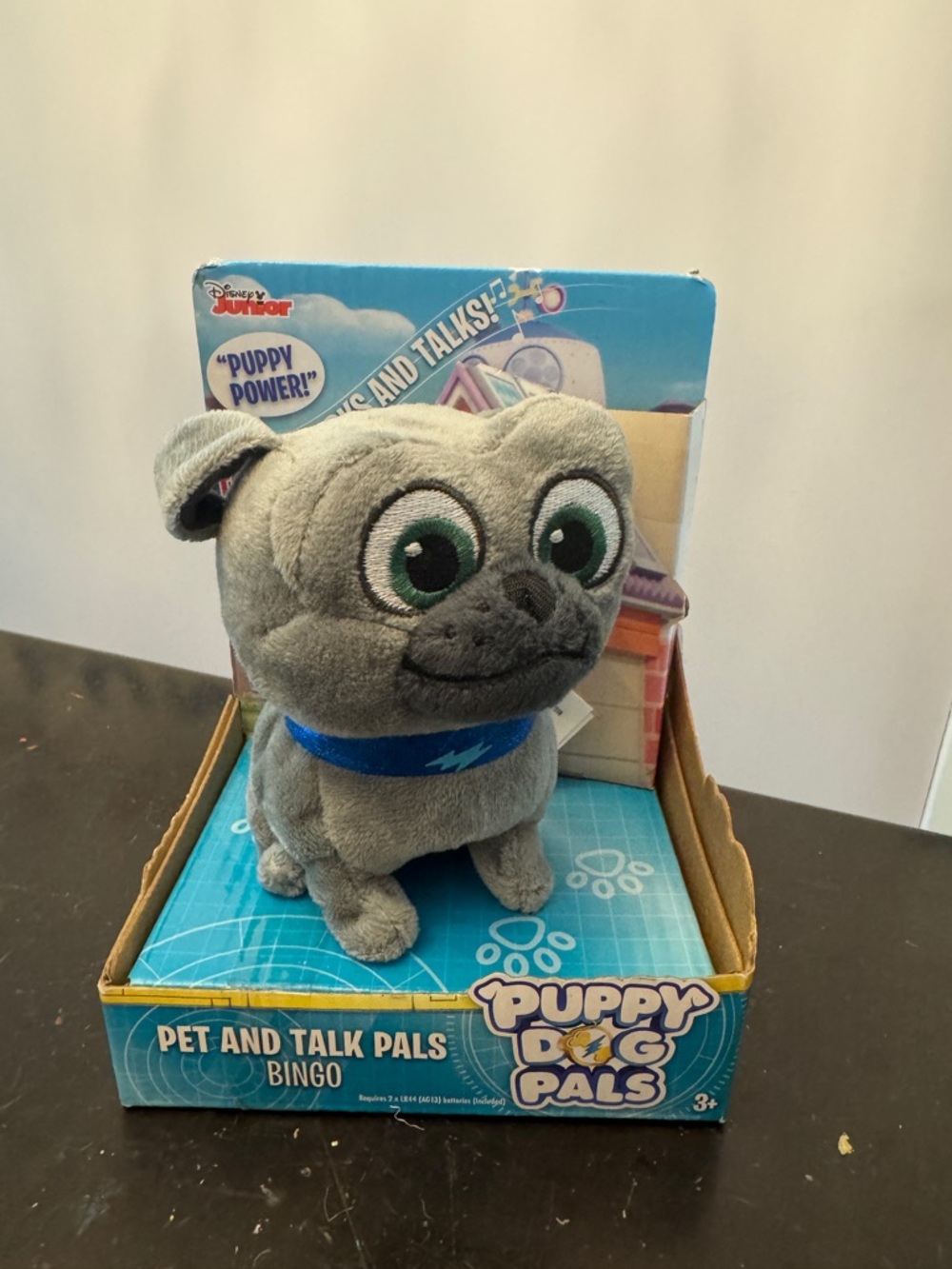 Disney Gray Bingo Puppy Plush with Blue Collar